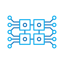 blue illustration of digital node network